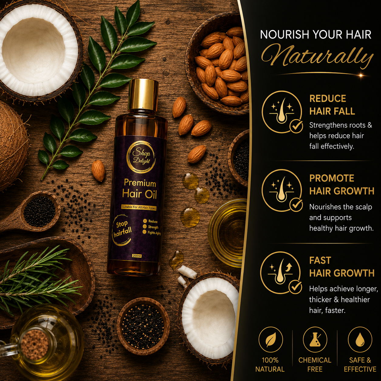 Shop Delight Premium Hair Oil (200ml)